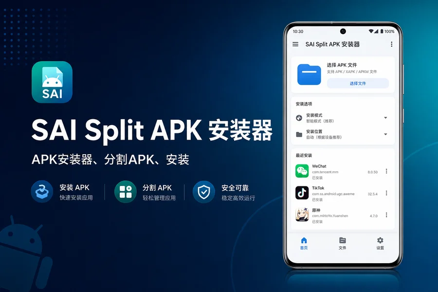 SAI：Split APK 安装器 v2.2.6 for Android 解锁专业版 —— 全能分包安装工具，轻松搞定 APKS、XAPK、APKM 等各类格式