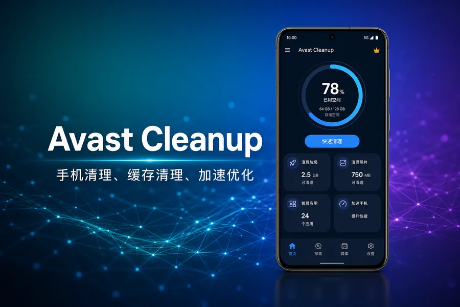 AVG Cleaner Pro「内存缓存清理」v26.08.0 for Android 直装付费专业版 —— 老牌安全厂商出品的一键手机加速清理工具