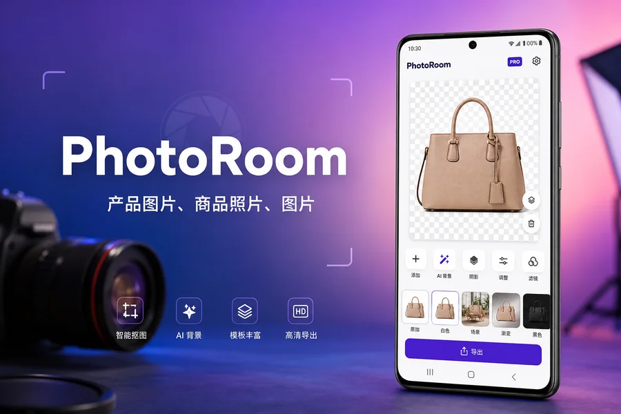 PhotoRoom Pro v2026.22.03 for Android 解锁专业版 —— 一键抠图换背景，手机秒变摄影工作室