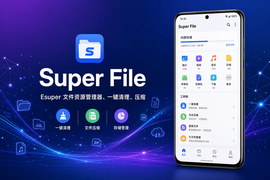 Super File Pro「Super文件管理」v1.5.5 解锁专业版 —— 一站式文件管理与网络存储神器，安卓设备必备的效率工具