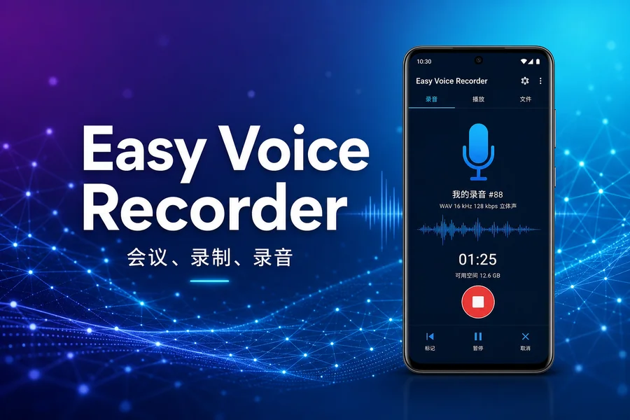 Easy Voice Recorder Pro v2.10.2.1 直装付费专业版 —— 告别广告和时间限制的纯净录音体验