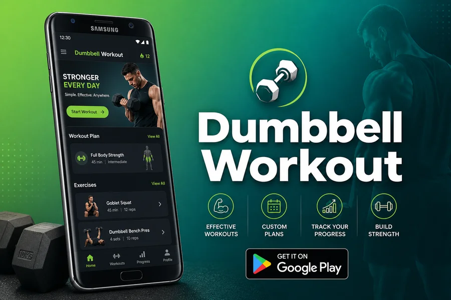 Dumbbell Home Workout Premium「哑铃家庭锻炼」 v5.24 解锁高级版 —— 居家哑铃训练的专业教练