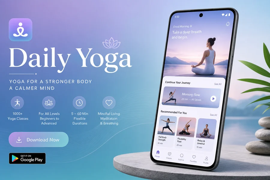 每日瑜伽「Daily Yoga」 v8.89.00 直装解锁高级国际版 —— 随时随地开启你的瑜伽之旅