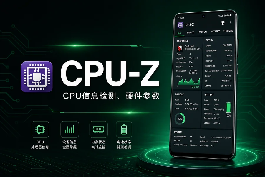CPU-Z v1.56 Android版 + v1.94 Windows版 解锁付费高级版 —— 硬件参数检测的行业标准