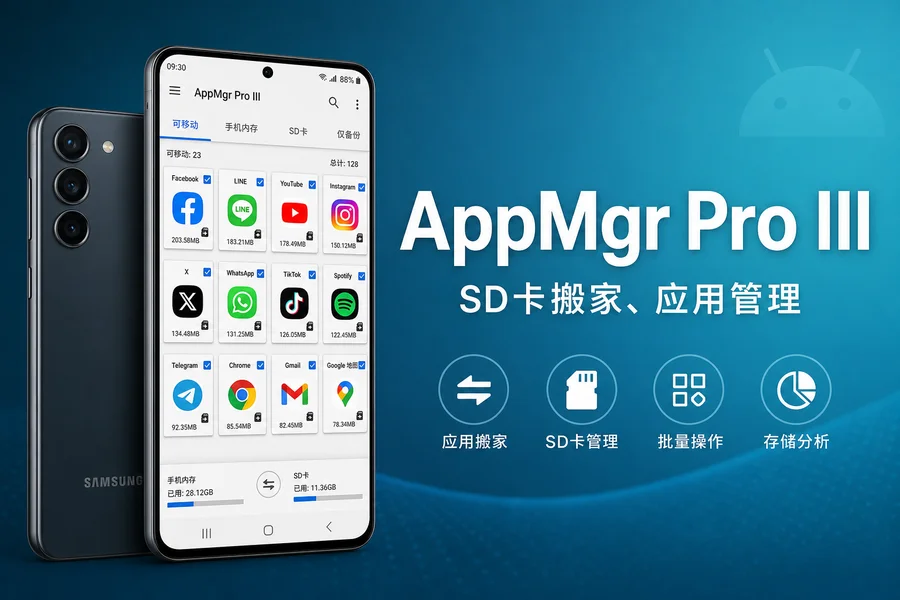 AppMgr Pro III「App 2 SD」v6.15 直装解锁专业版 —— 一站式应用管理利器