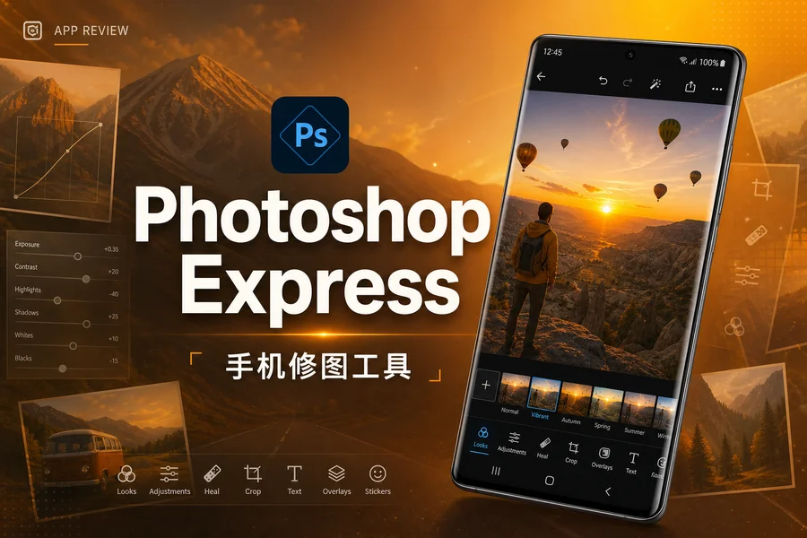 Photoshop Express v18.1.34 直装高级版 —— Adobe 出品手机修图工具