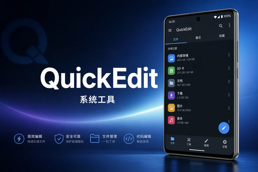 QuickEdit 1.12.11 高级版 —— 安卓高性能文本与代码编辑器，支持50+语言语法高亮
