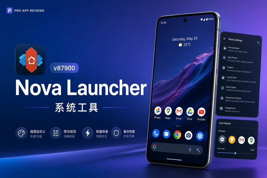 Nova Launcher v87900 解锁高级版 —— 经典安卓桌面启动器，手势与自定义高度可配