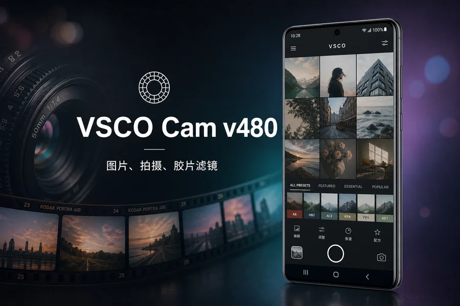 VSCO Cam v480 for Android 解锁 X 会员版 —— 专业级胶片滤镜照片编辑应用