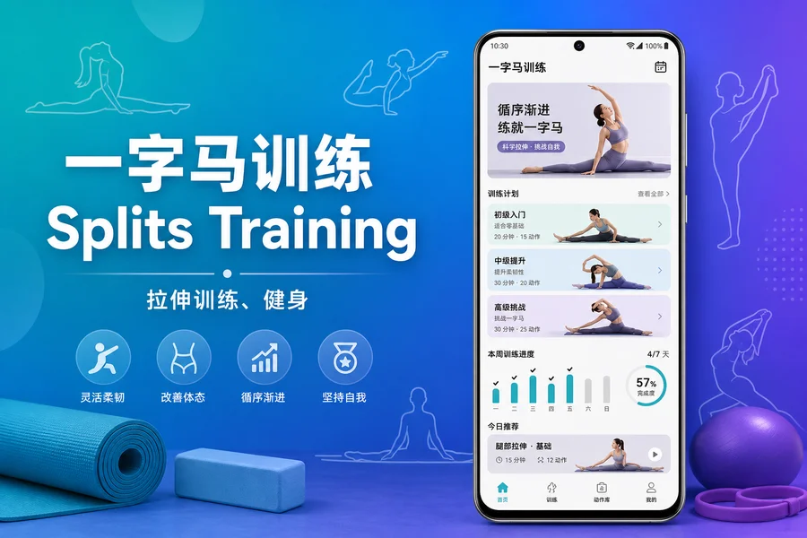 一字马训练「Splits Training Premium」 v1.1.22 for Android 解锁高级版 —— 系统化的柔韧性拉伸训练计划