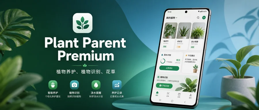 Plant Parent Premium v1.107 解锁高级版 —— 你的智能植物养护助手，识别花草一目了然