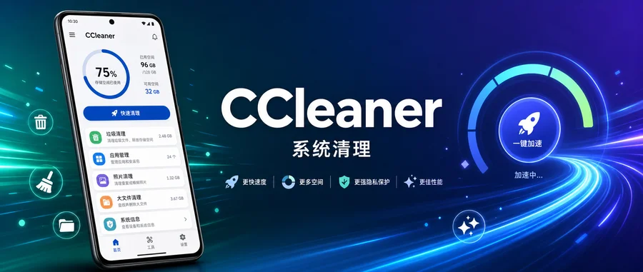 CCleaner v26.08.0 专业版修改版 —— 手机垃圾清理老牌工具，CPU和电池实时监控