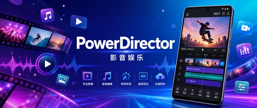 PowerDirector 威力导演 v16.4.6 解锁完整功能 —— 手机端专业视频剪辑利器
