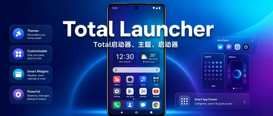 Total Launcher v4.0.5 解锁专业版 —— 把桌面变成可自由拼装的启动器