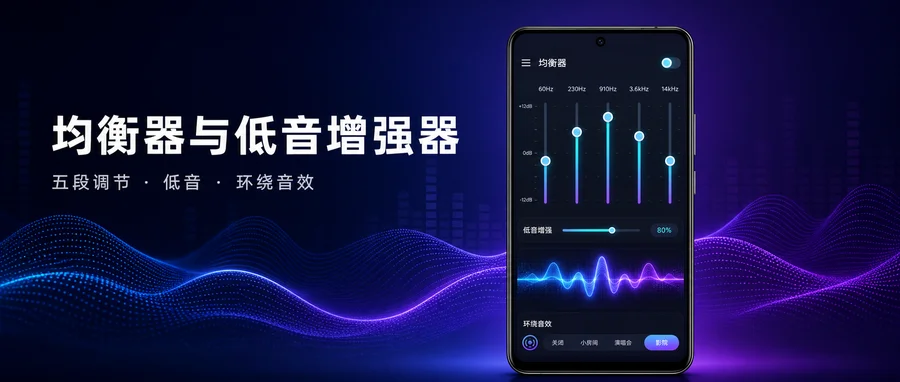 Equalizer & Bass Booster Pro v2.0.2 解锁专业版 —— 为音乐与视频补足低频层次