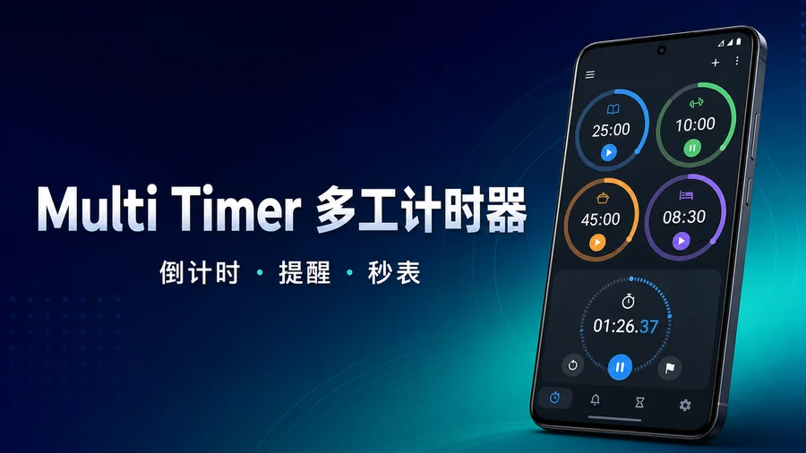 Multi Timer 多工计时器 v2.15.3 解锁高级版 —— 多组倒计时与秒表集中管理