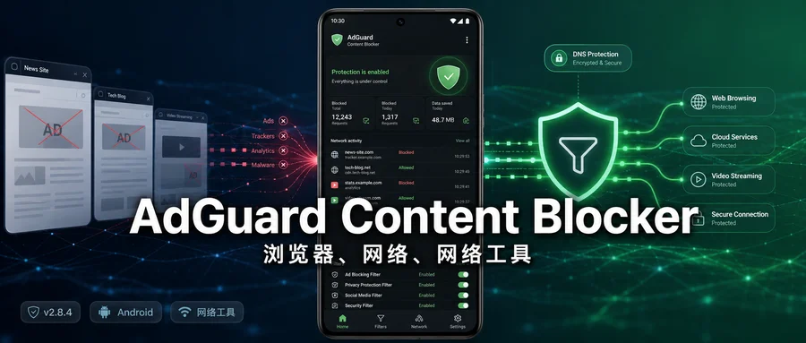 AdGuard Content Blocker Pro v4.13.2 高级版 —— 为浏览网页减少广告与跟踪干扰