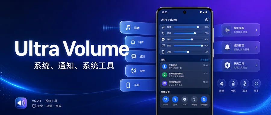 Ultra Volume Pro v3.8.9 解锁专业版 —— 为系统音量面板换上可定制样式